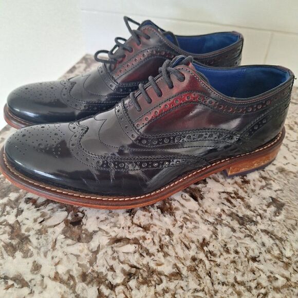 Ted Baker  Black Brown Patent Leather oxfords dress‎ shoes size 7.5 US/40.5 EU main image 13